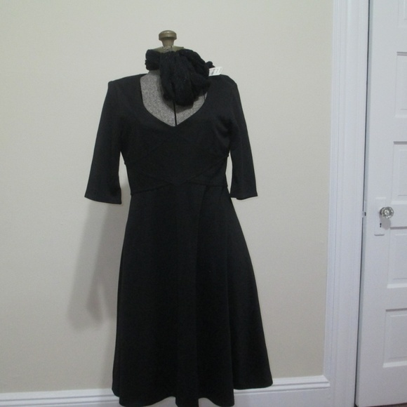 Z Spoke Black L/S Ponte Dress Sz 8 - Picture 2 of 7